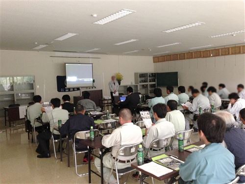 山腹法面保護工事における最新の測量・工事技術研修会